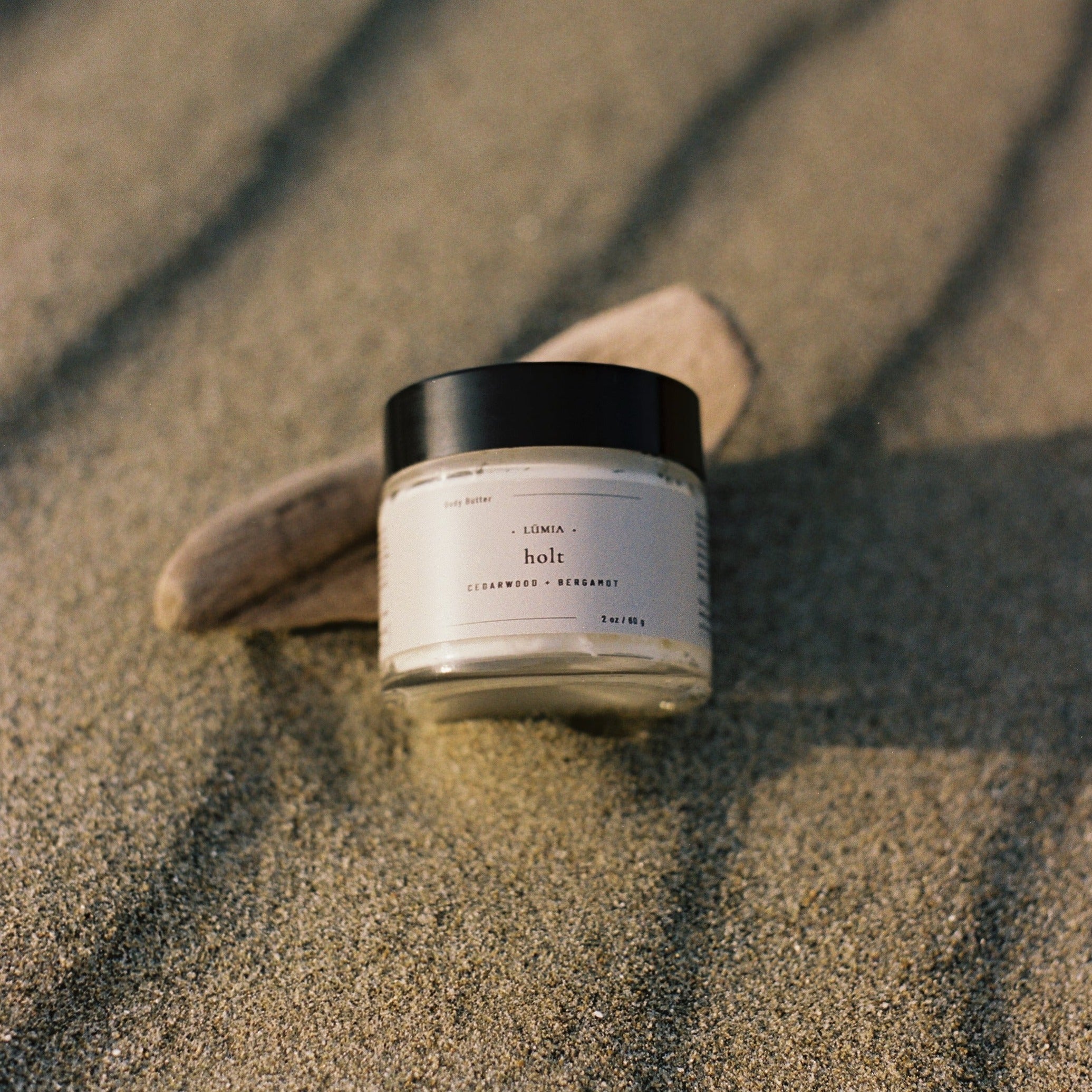 Benefits of Arrowroot Powder, Holt Whipped Body Butter in sand